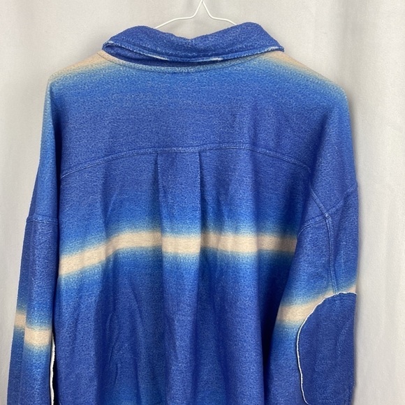 Free People Printed Ruby Jacket - Deep Sea Combo Blue Shacket - NWT Size Small - Picture 16 of 16